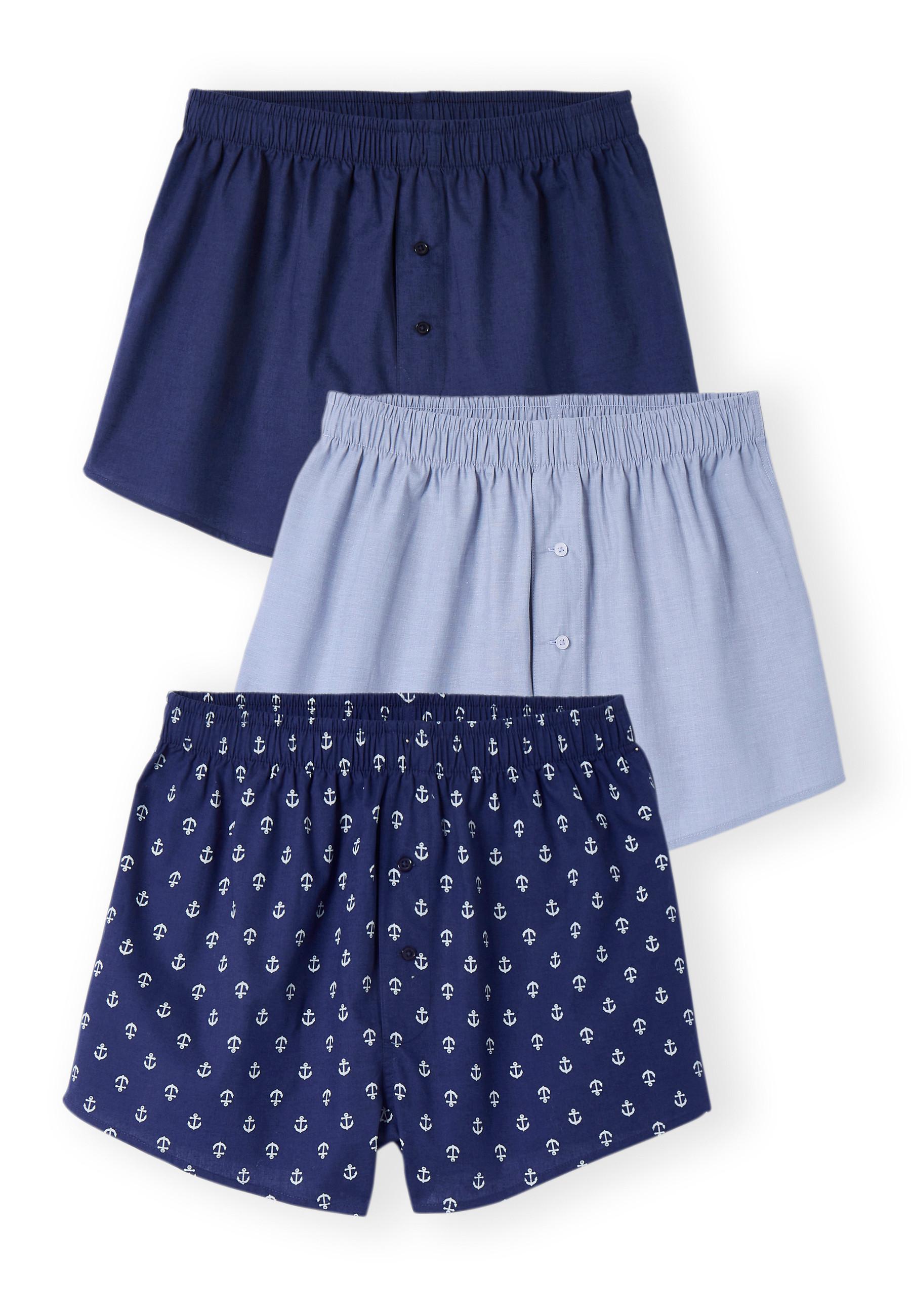 Image of 3er-pack Unterhosen Aus Reiner Baumwolle, Mit Eingriff. Damen Blau S