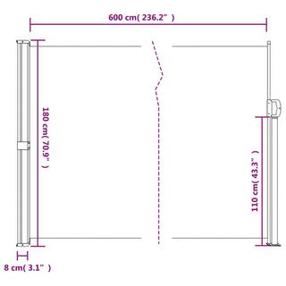 VidaXL Auvent latéral rétractable  