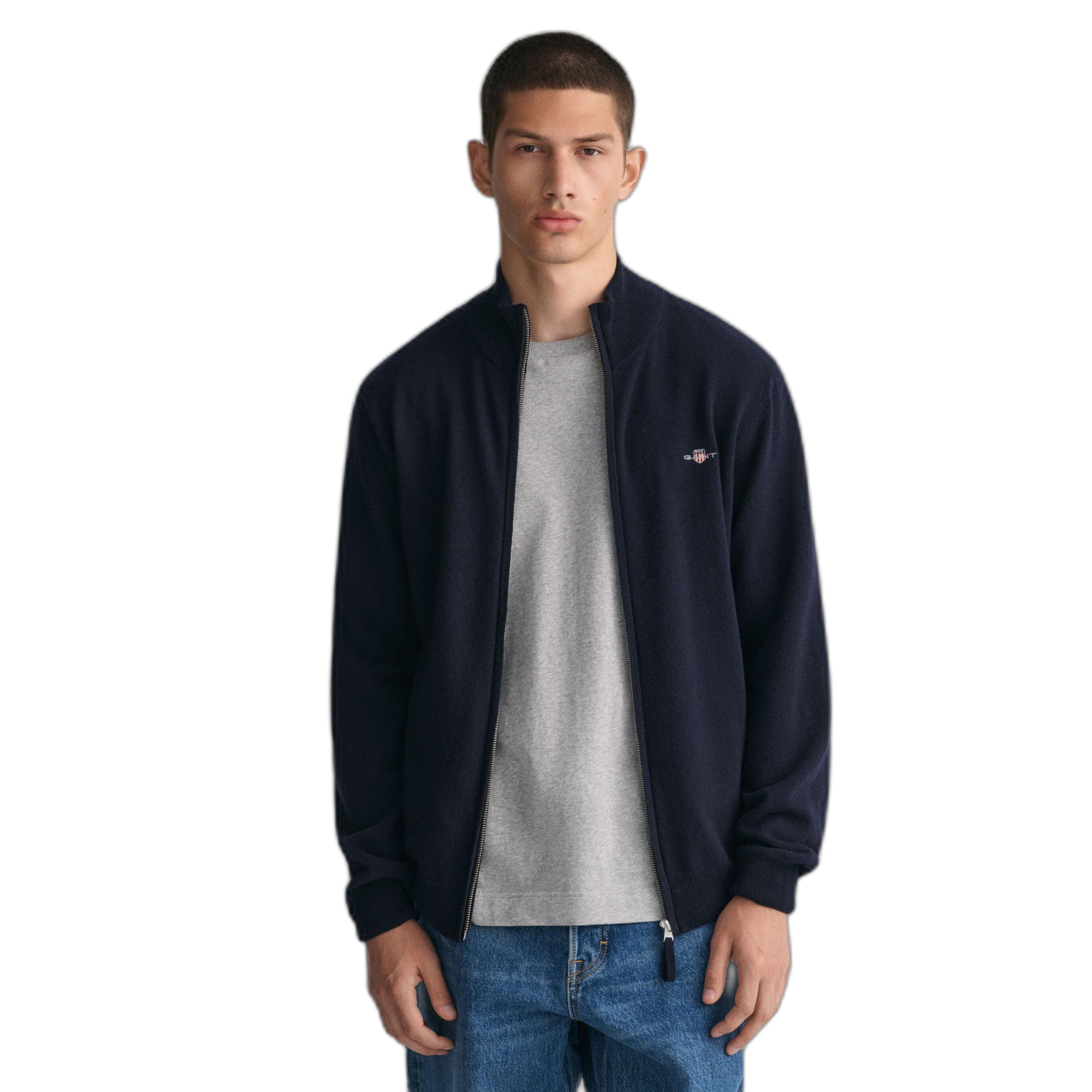 GANT  trickjacke mit zipper uperfine lambwool 