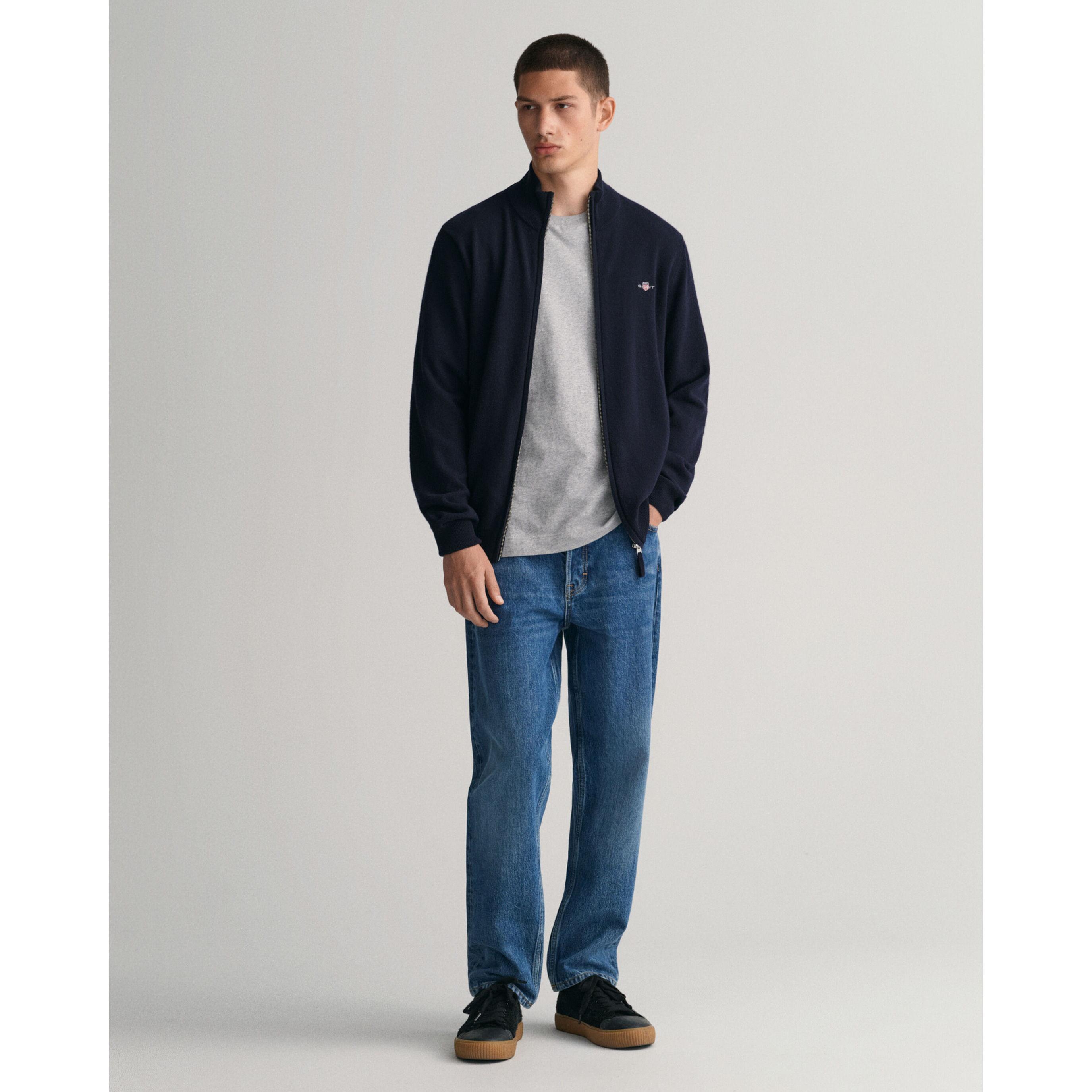 GANT  trickjacke mit zipper uperfine lambwool 