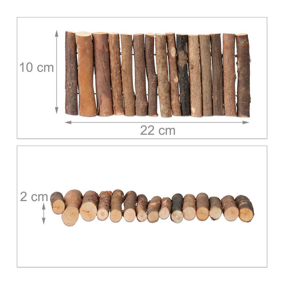 Northix  Lot de 3 ponts pour rongeurs en bois 10 x 22 cm 