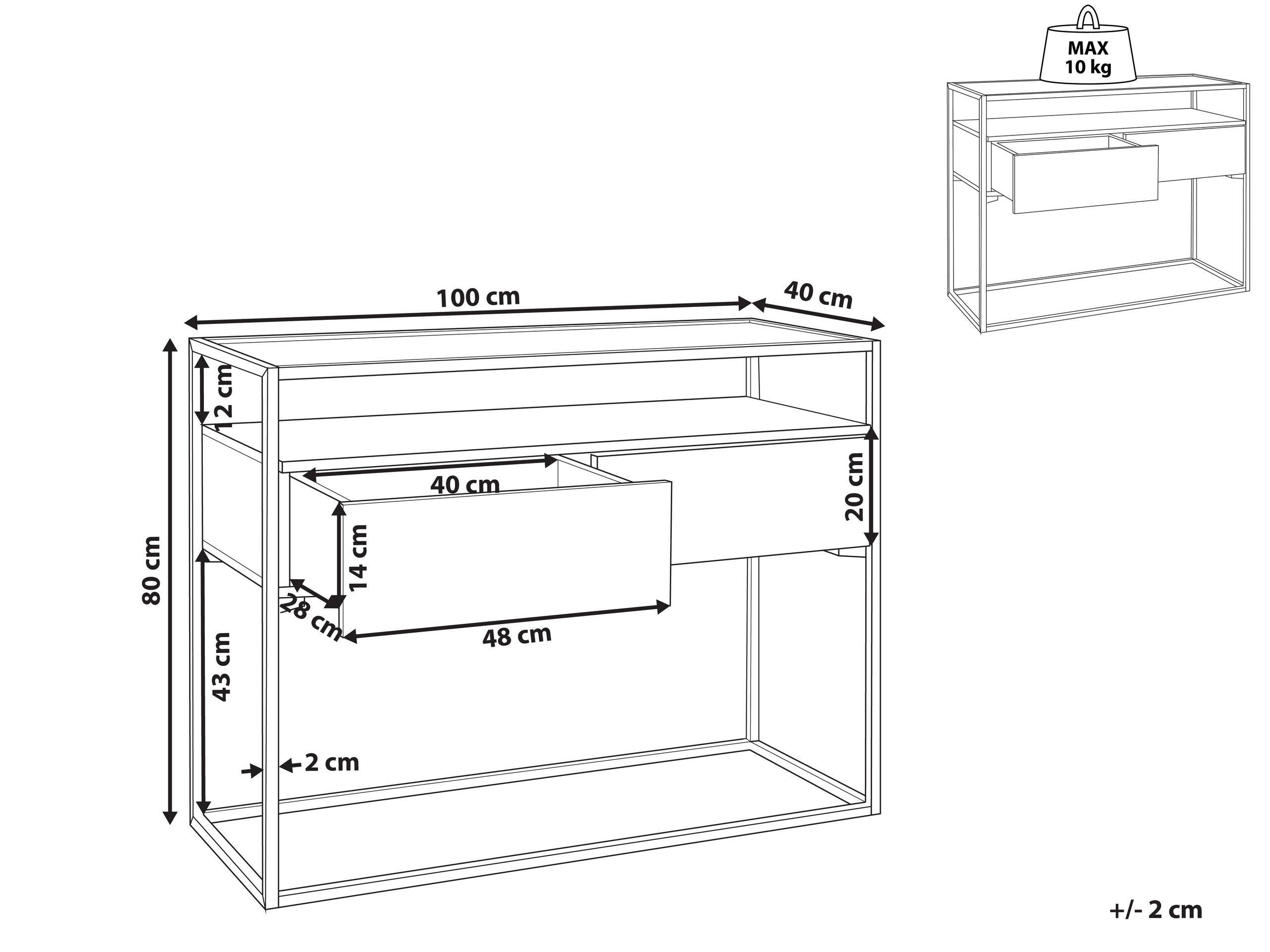 Beliani Console en MDF Industriel MAUK  