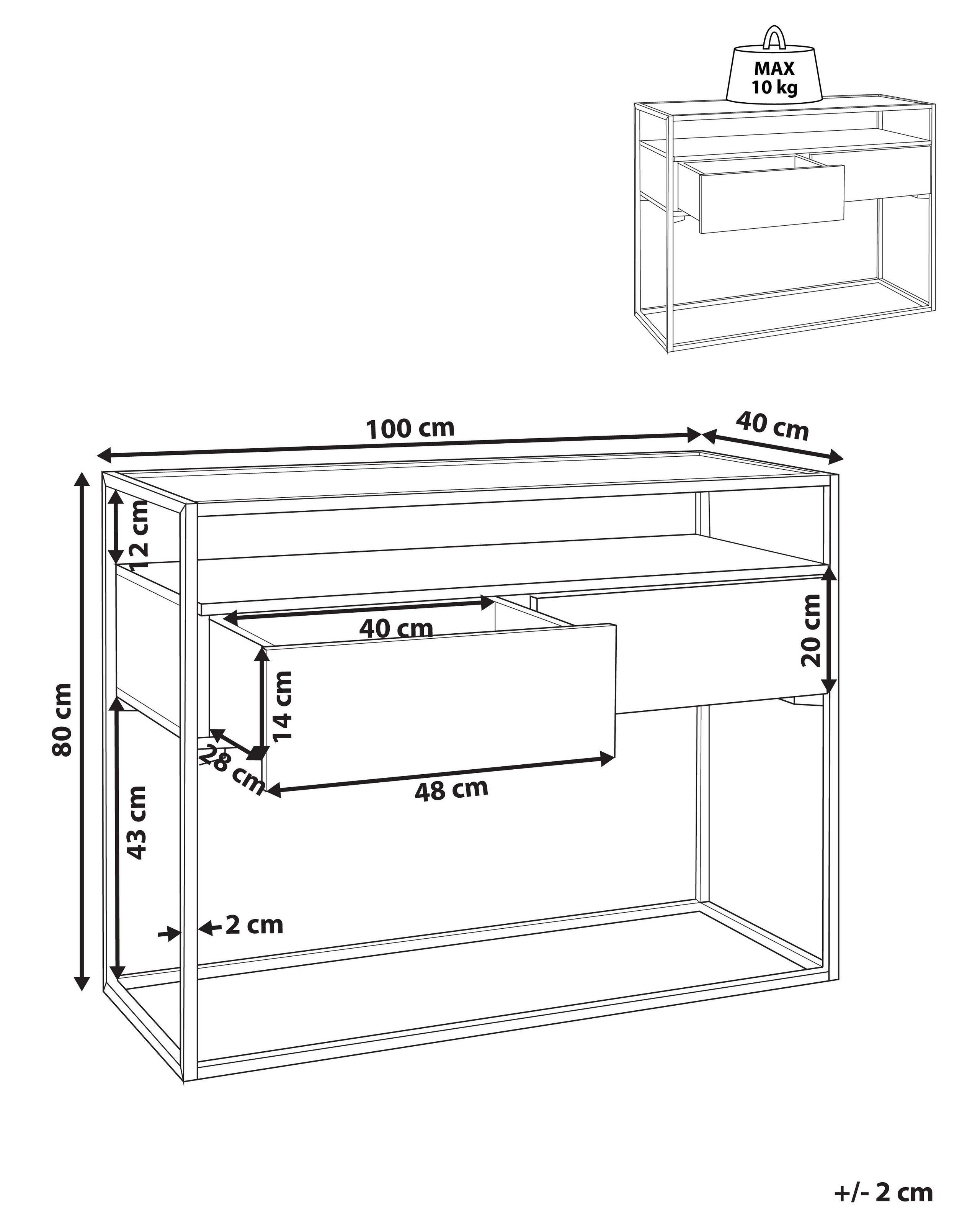 Beliani Konsolentisch aus MDF-Platte Industriell MAUK  