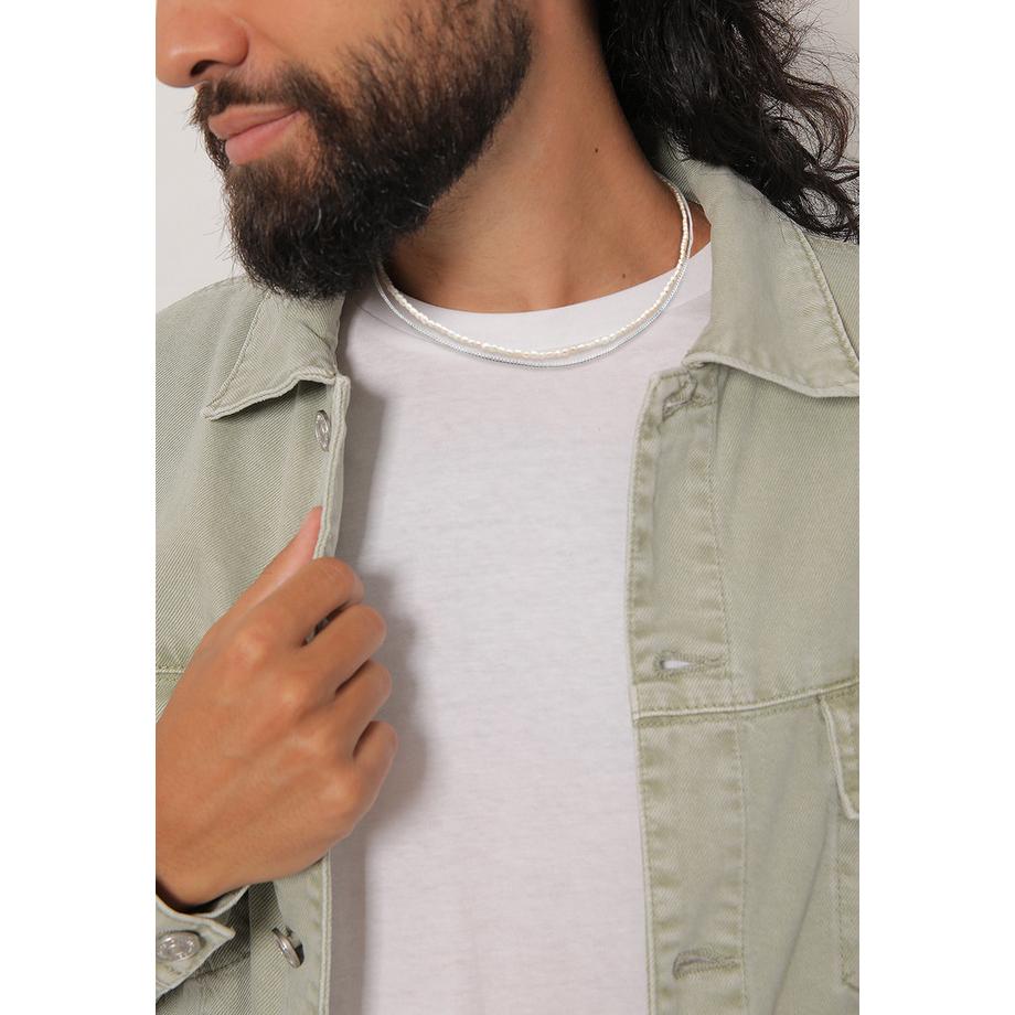 Kuzzoi  Halskette Panzerkette Süßwasserzuchtperlen 925 Silber 