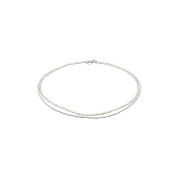 Halskette Panzerkette Süßwasserzuchtperlen 925 Silber