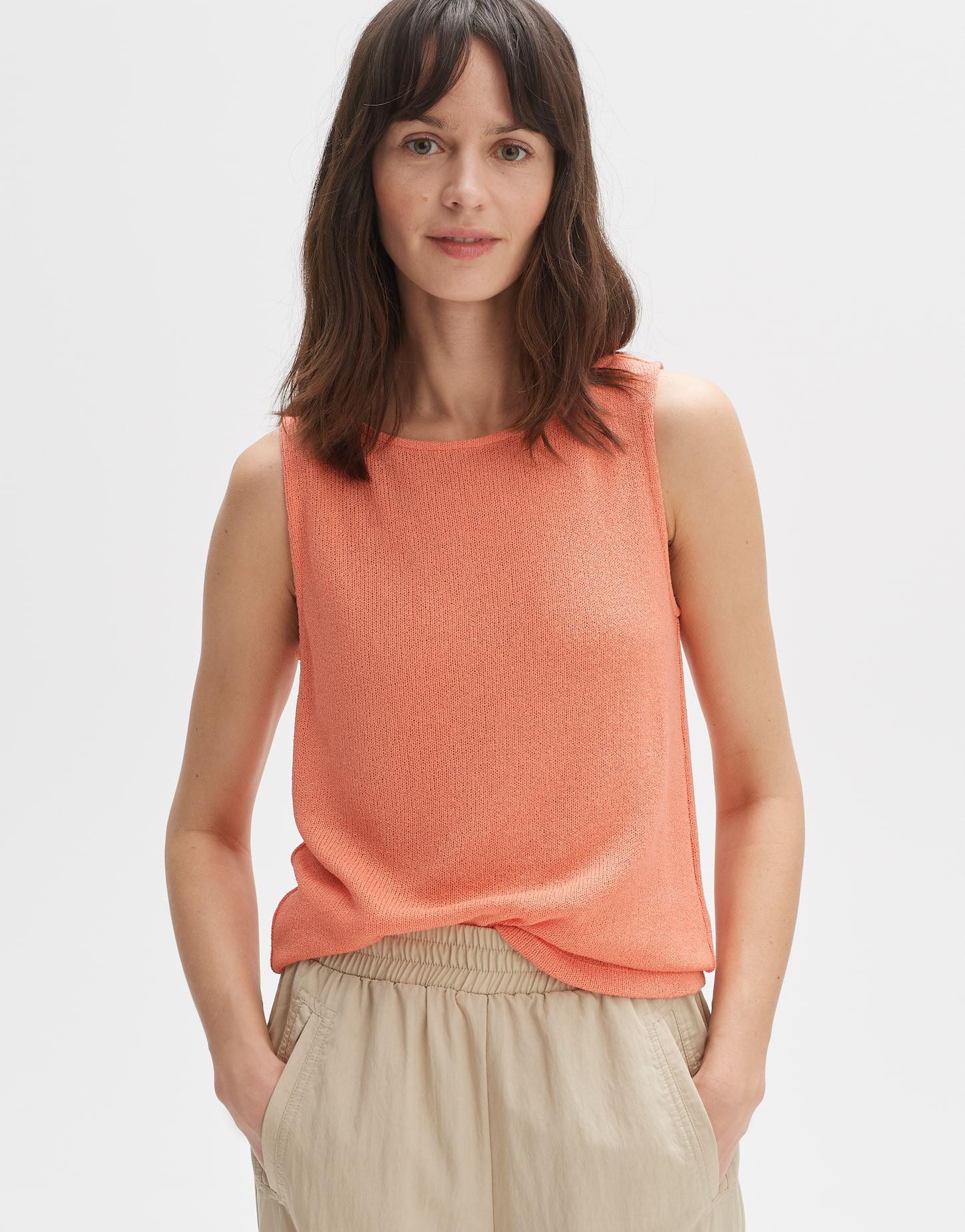 Image of Stricktop Ilonki Gerader Schnitt Damen Lachs 44