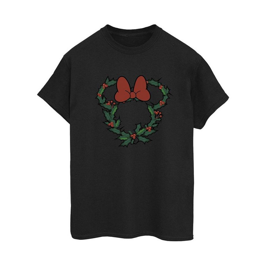 Disney Minnie Mouse Weihnachtskranz Boyfriend T-Shirt  