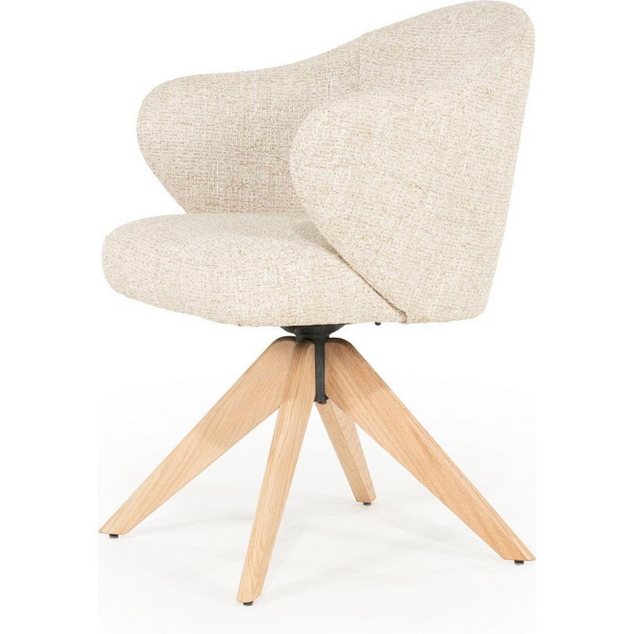 mutoni Chaise avec accoudoirs Connor Oak Donna beige  