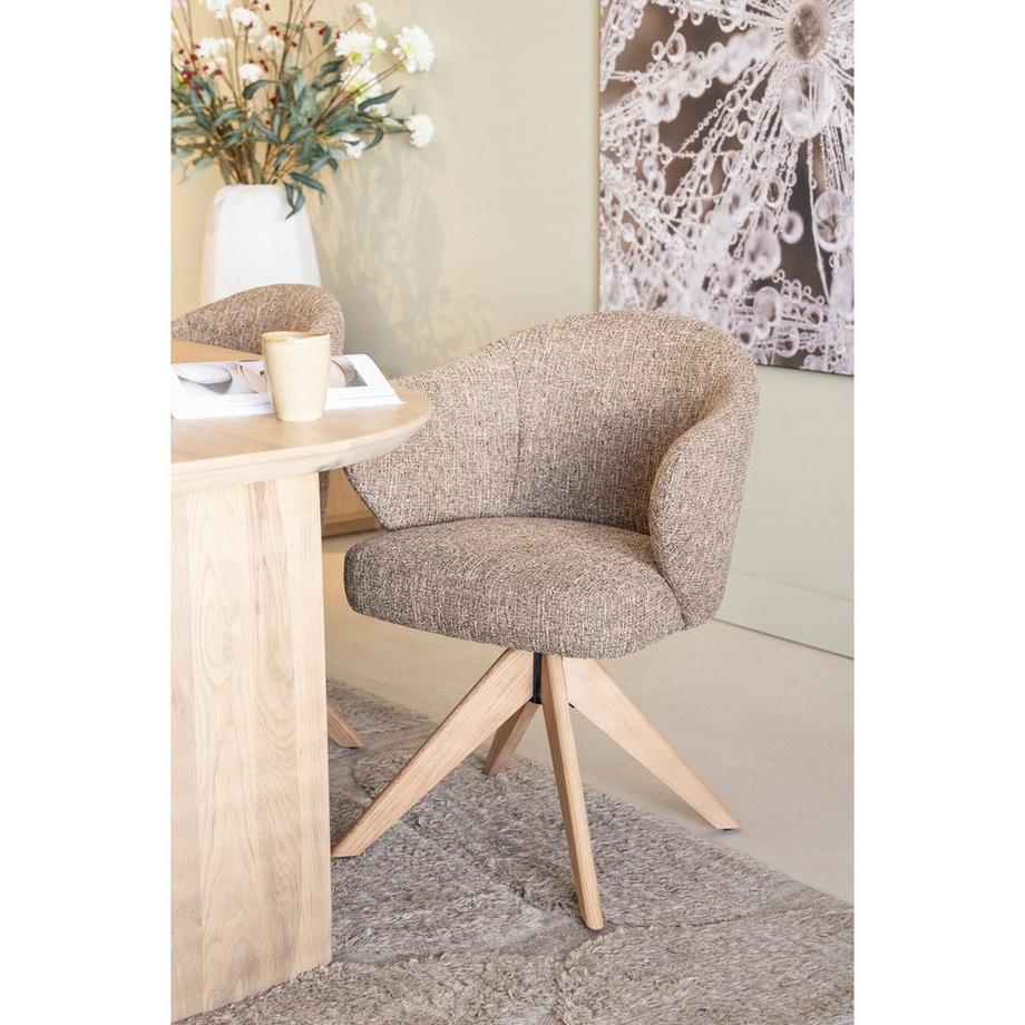 mutoni Chaise avec accoudoirs Connor Oak Donna beige  