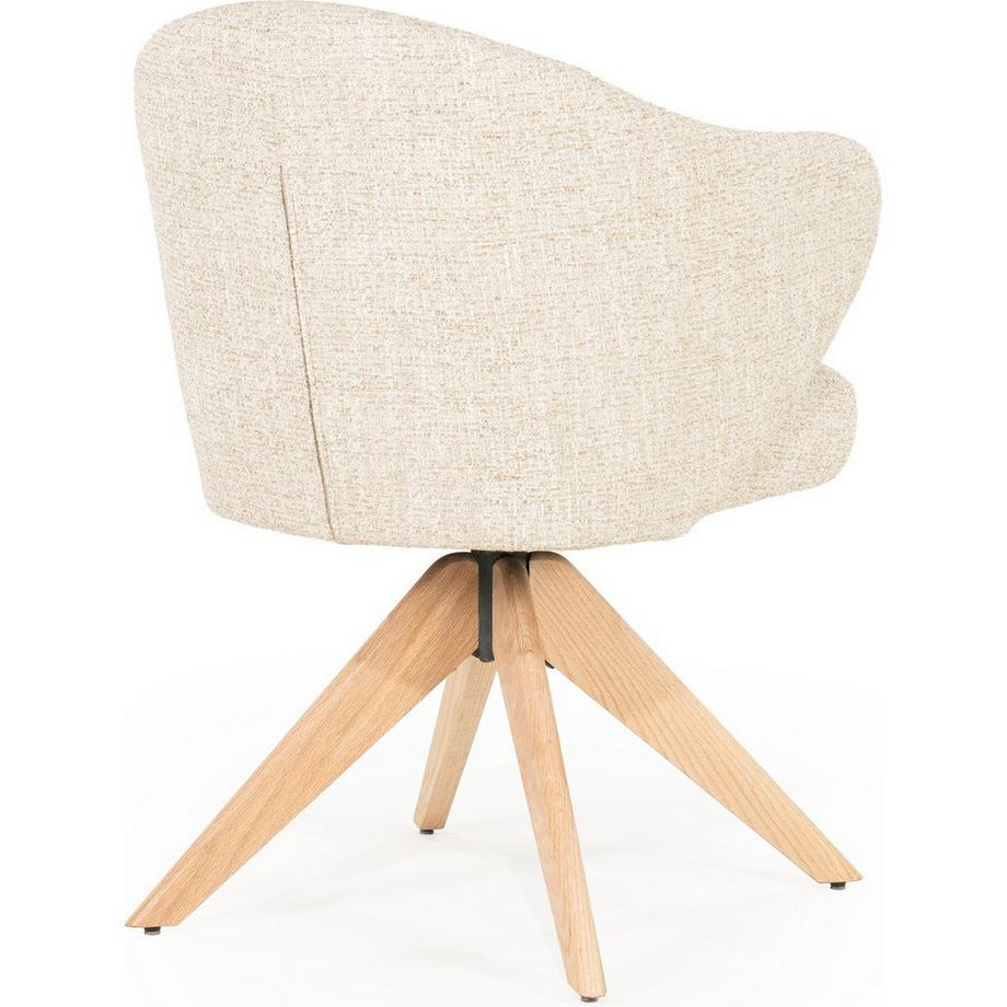 mutoni Chaise avec accoudoirs Connor Oak Donna beige  