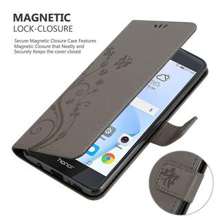 Cadorabo  Housse compatible avec Honor 8 / 8 PREMIUM - Coque de protection au design floral avec fermeture magnétique, fonction de support et emplacements pour cartes 