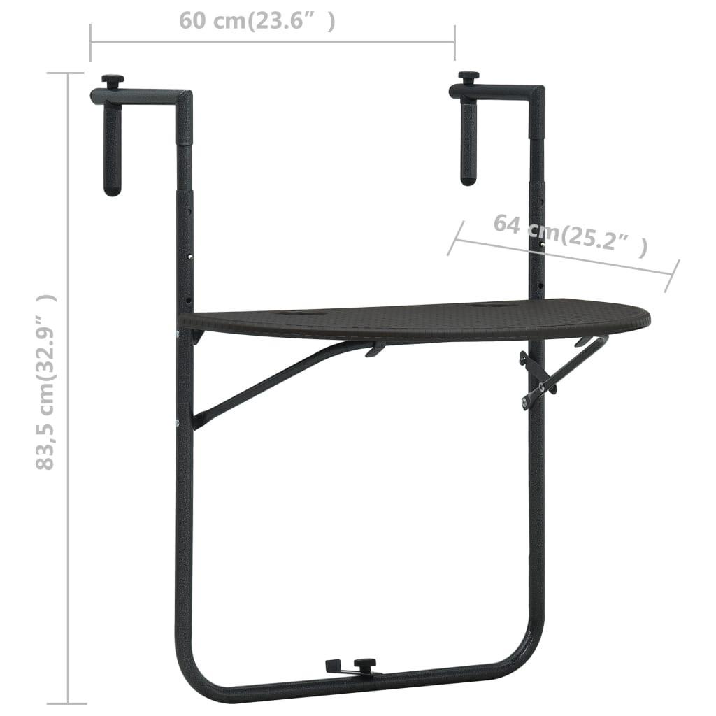 VidaXL tavolo da balcone Plastica  