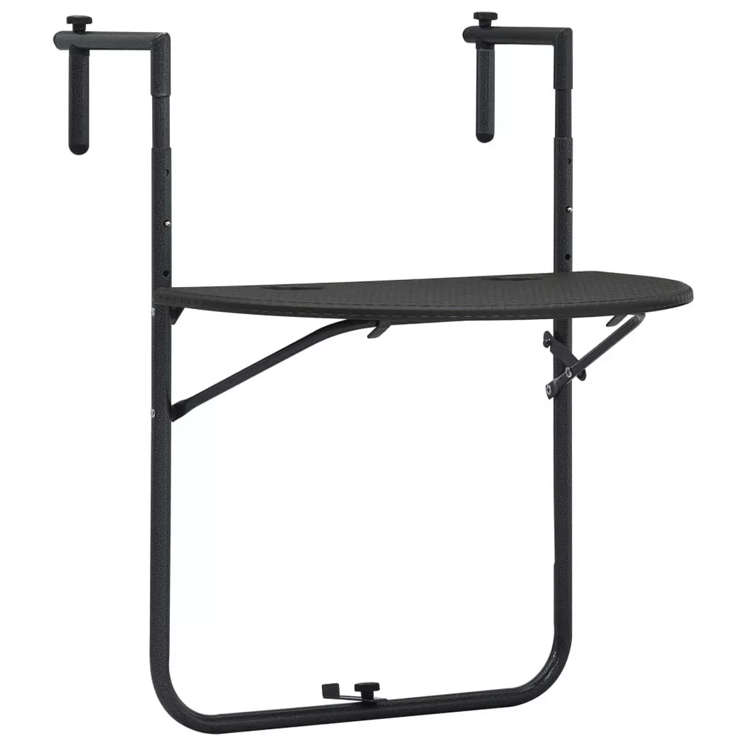 VidaXL - Table de balcon plastique, One Size, Marron