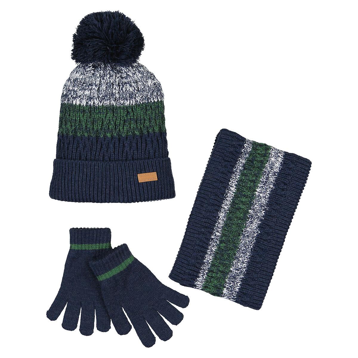 La Redoute Collections  Ensemble bonnet à pompon + snood + gants 