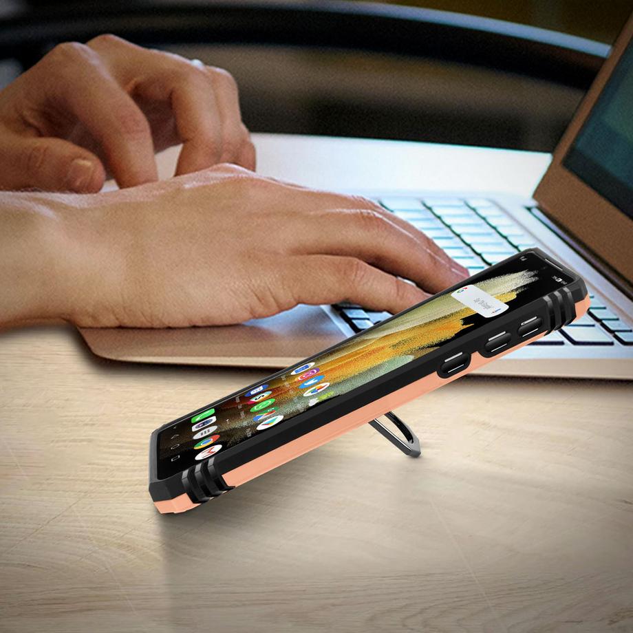 Avizar  Coque Samsung S21 Ultra Bague Rose Gold 