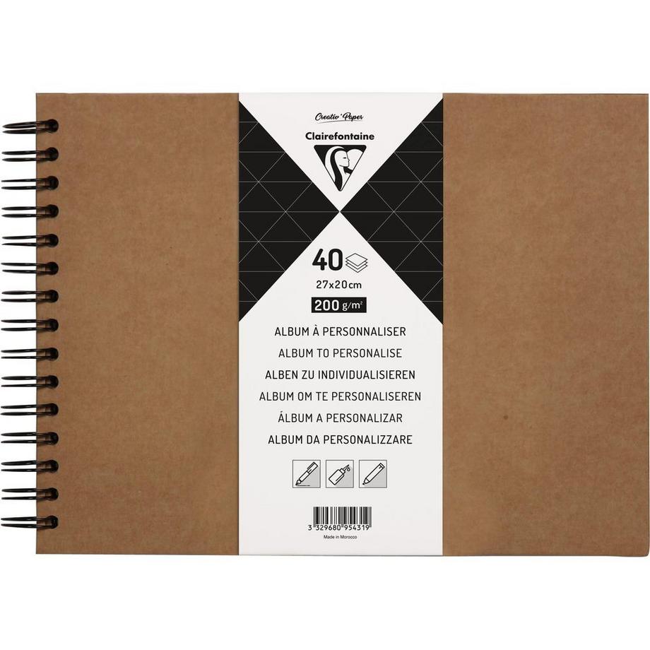 Clairefontaine Clairefontaine 95431C album fotografico e portalistino Marrone 40 fogli Rilegatura a spirale  