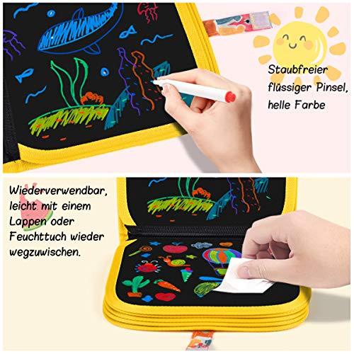 Activity-board  Livre de coloriage effaçable pour enfants, livre de coloriage portable pour enfants, planche à dessin réutilisable de 14 pages avec 12 crayons de couleur - ours 