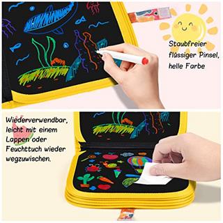 Activity-board  Livre de coloriage effaçable pour enfants, livre de coloriage portable pour enfants, planche à dessin réutilisable de 14 pages avec 12 crayons de couleur - ours 