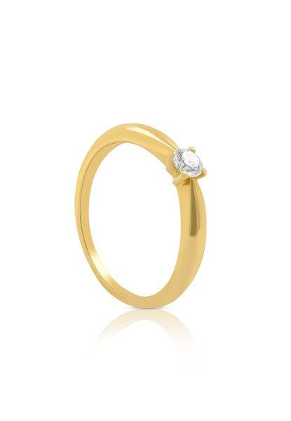 MUAU Schmuck  Bague Solitaire Diamant 0.20ct. or jaune 750 