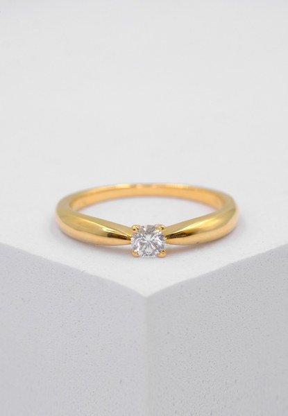 MUAU Schmuck  Bague Solitaire Diamant 0.20ct. or jaune 750 