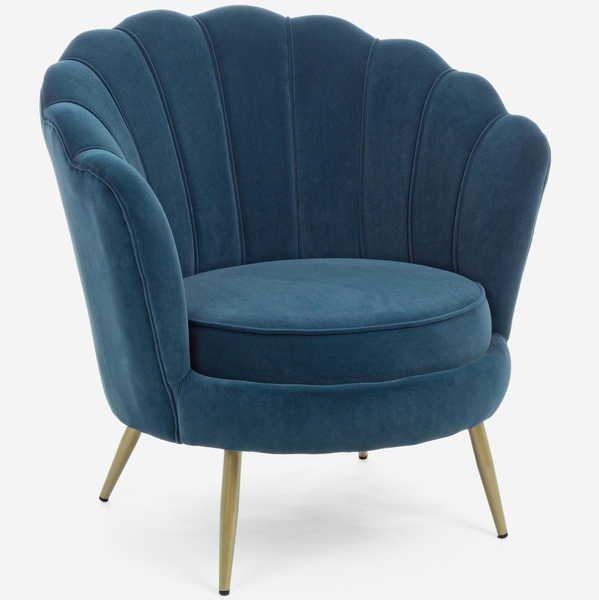 mutoni Fauteuil Giliola bleu paon  