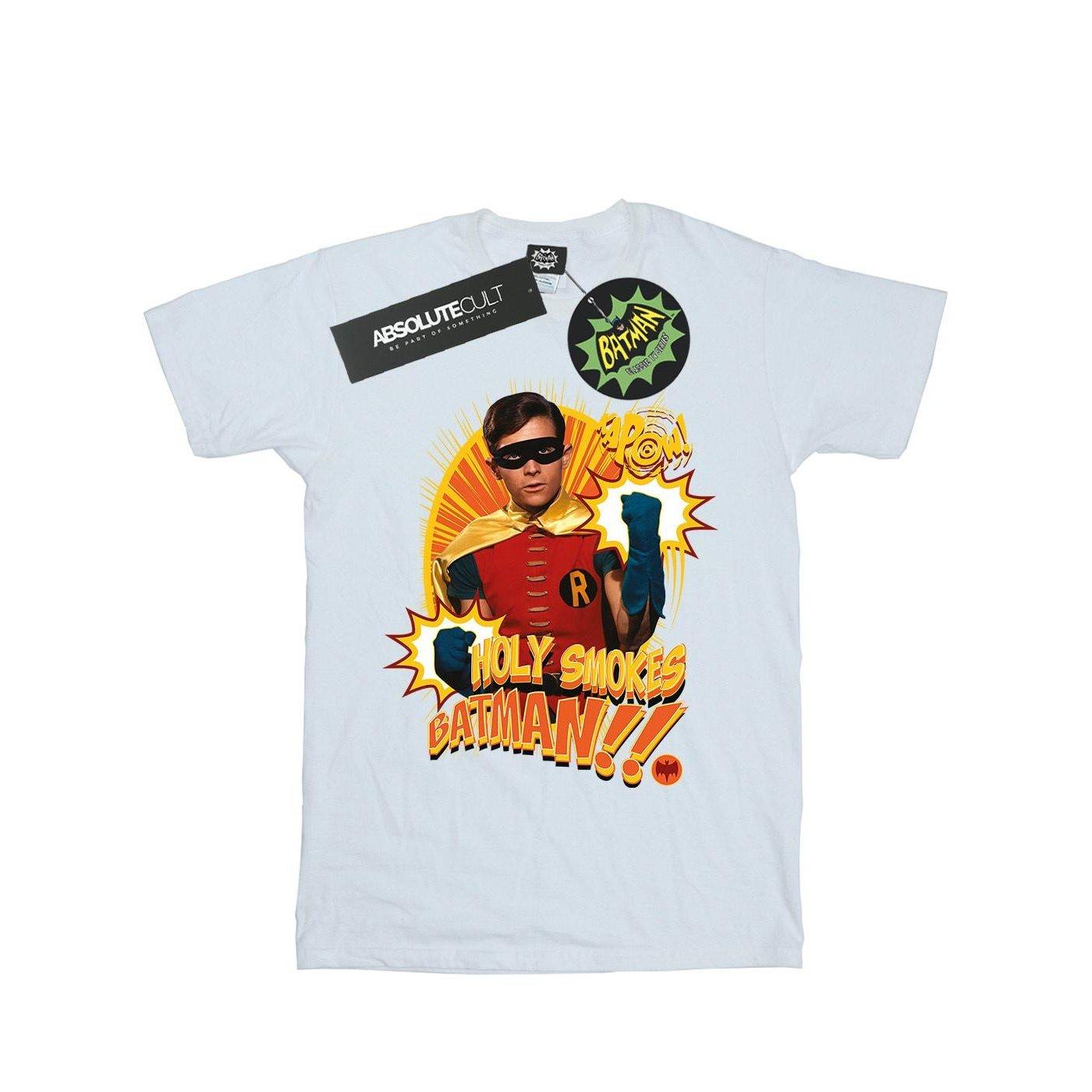 Image of Batman Tv Series Holy Smokes Tshirt Herren Weiss L