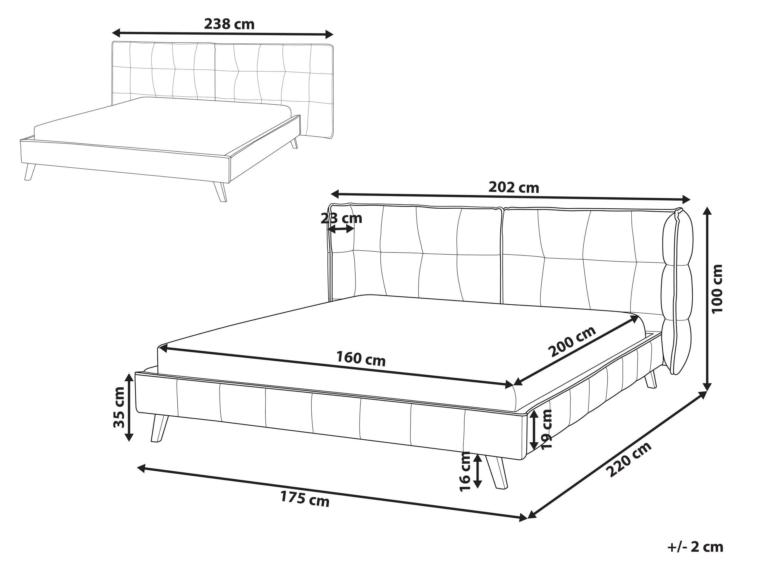 Beliani Letto en Velluto Retrò SENLIS  