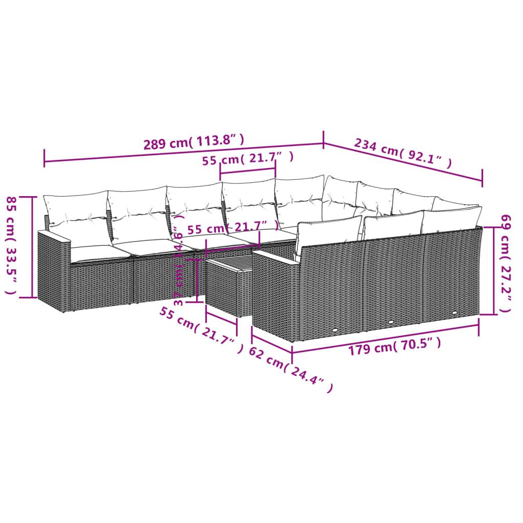 VidaXL Ensemble de canapés de jardin rotin synthétique  