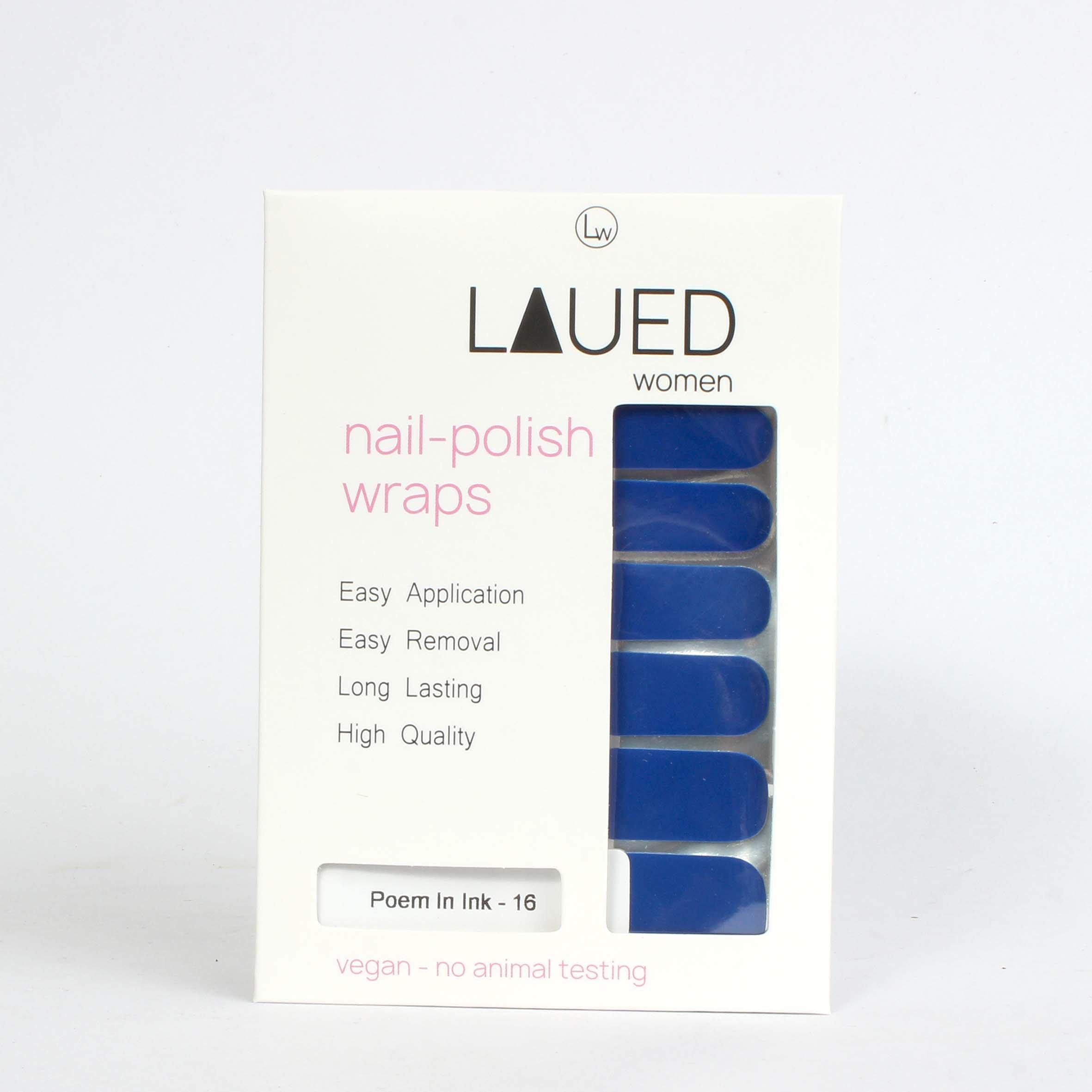 LAUED  vegane Nagelfolien solid blue Poem In Ink 