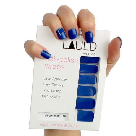 LAUED  vegane Nagelfolien solid blue Poem In Ink 