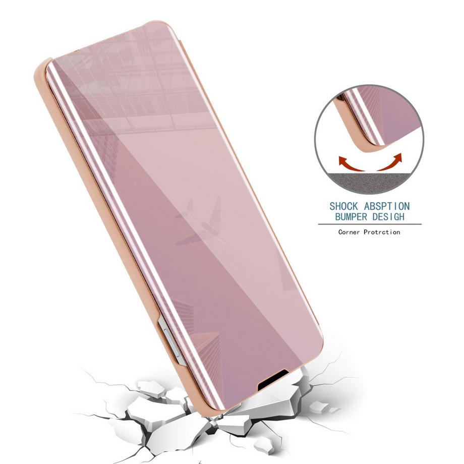 Cadorabo  Housse compatible avec Apple iPhone 14 PRO - Clear View étui de protection miroir avec fonction de support Protection à 360 degrés 