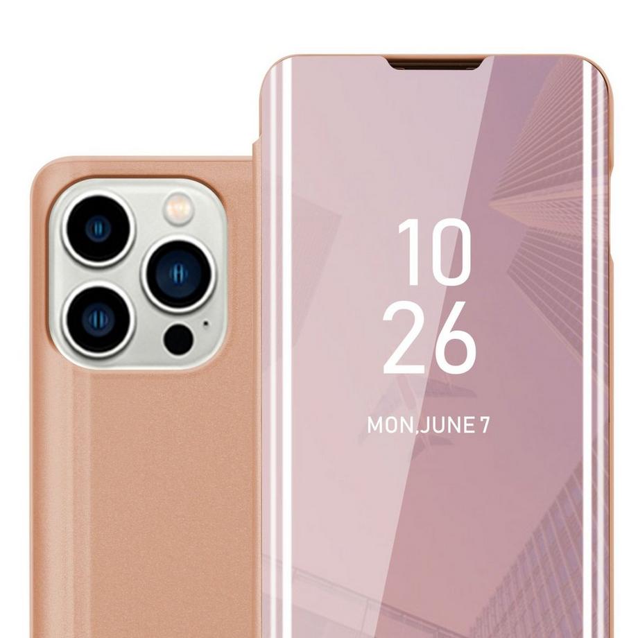 Housse compatible avec Apple iPhone 14 PRO - Clear View étui de protection miroir avec fonction de support Protection à 360 degrés