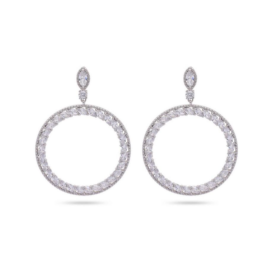 Funkelnde Creolen-Tropfenohrringe