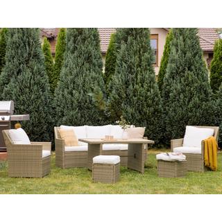 Beliani Lounge Set mit Tisch aus PE Rattan Retro FONTI  