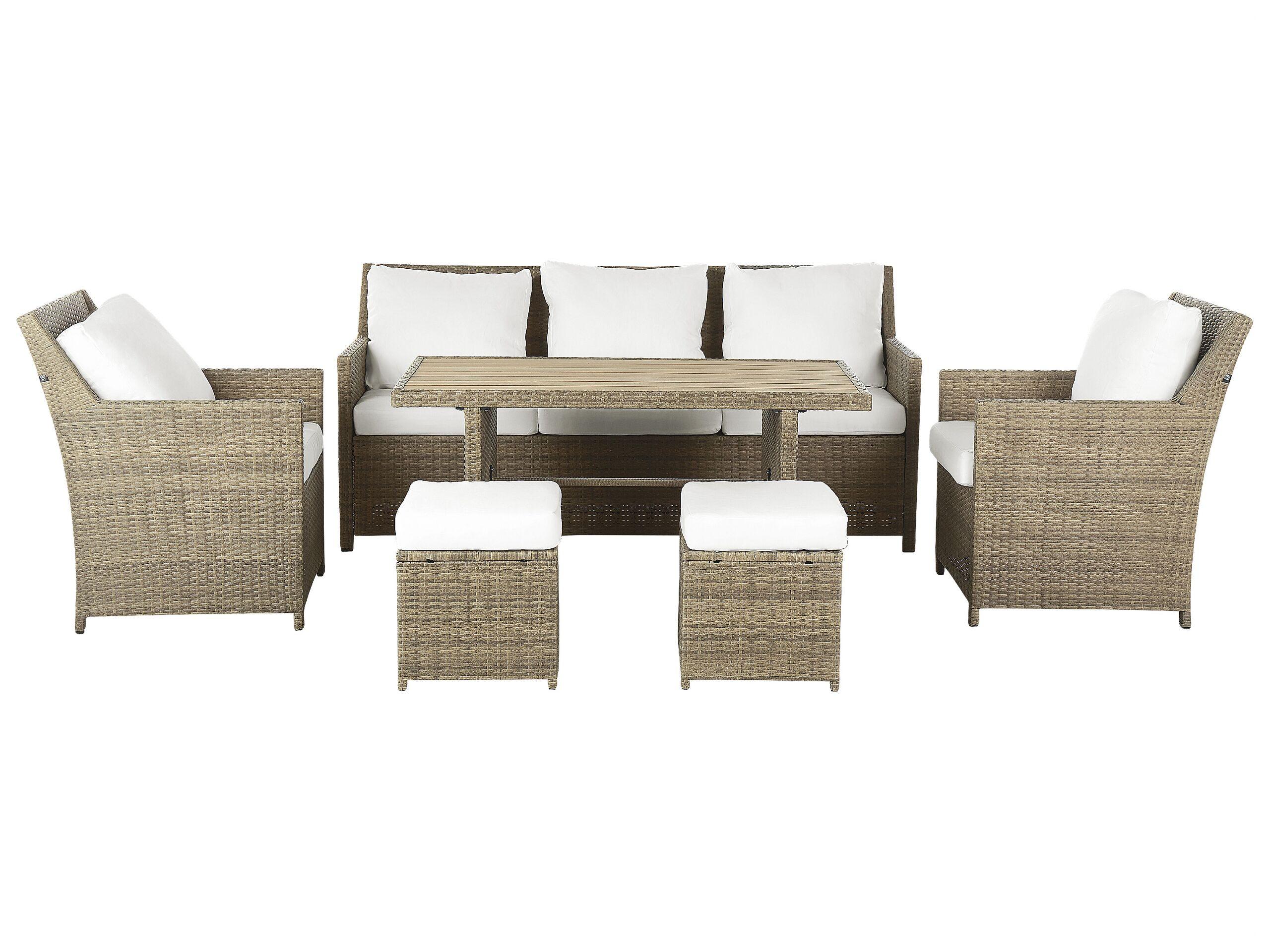 Beliani Lounge Set mit Tisch aus PE Rattan Retro FONTI  