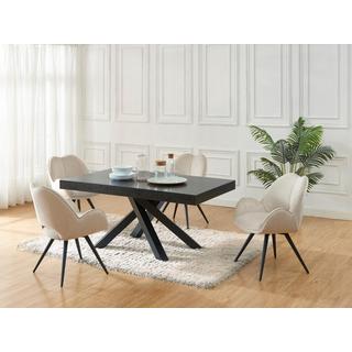 Vente-unique Table à manger extensible 6 à 10 personnes en MDF et métal - Noir - CATONAV  