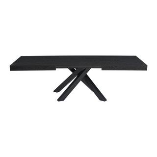 Vente-unique Table à manger extensible 6 à 10 personnes en MDF et métal - Noir - CATONAV  