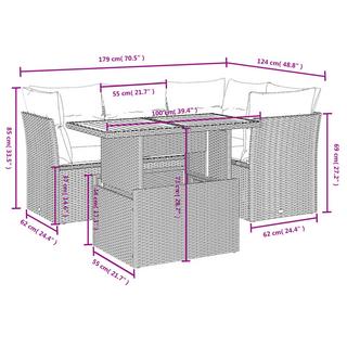 VidaXL set divano da giardino Polirattan  