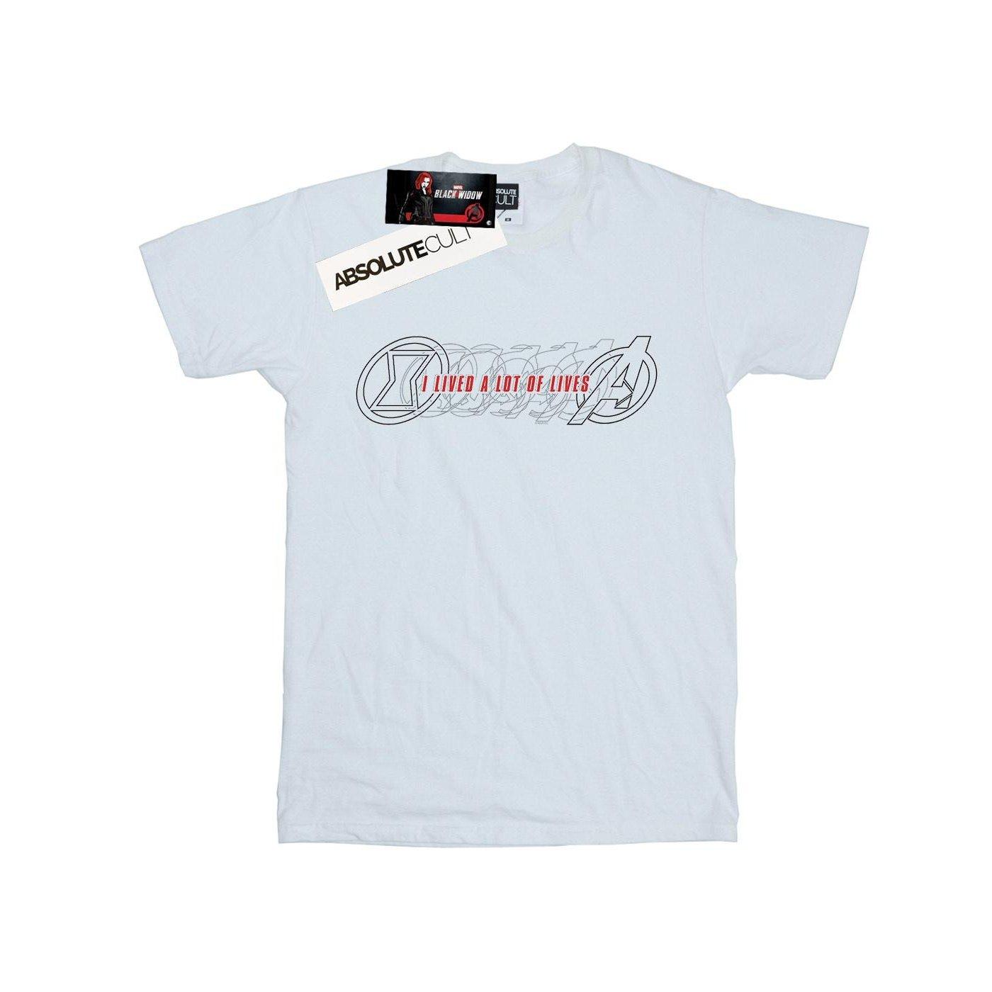 Image of Black Widow Movie Lots Of Lives Tshirt Damen Weiss XL