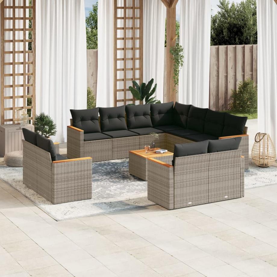 VidaXL Ensemble de canapés de jardin rotin synthétique  