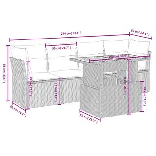 VidaXL Garten sofagarnitur poly-rattan  