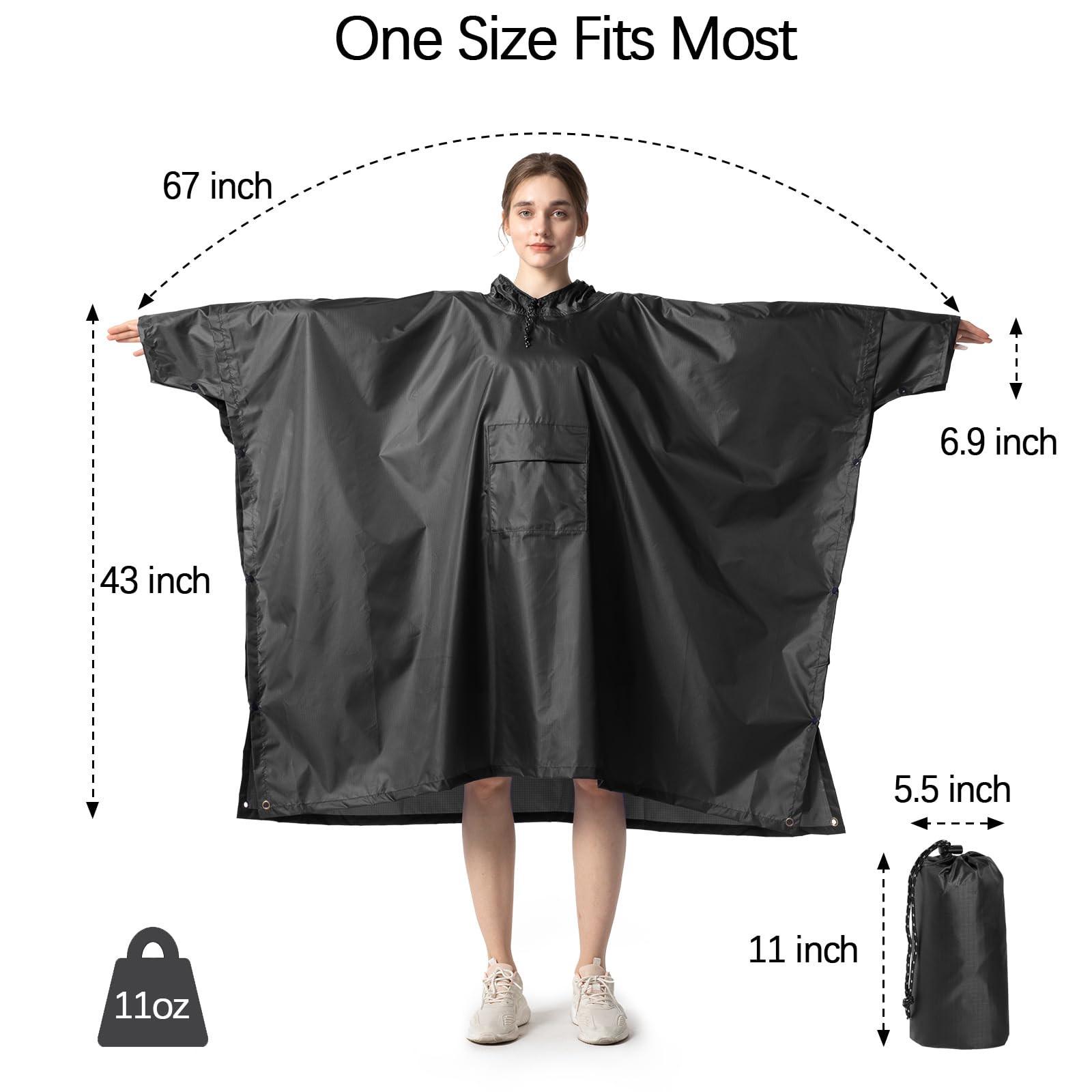 Alopini Poncho Antipioggia Impermeabile Multiuso 3-in-1  