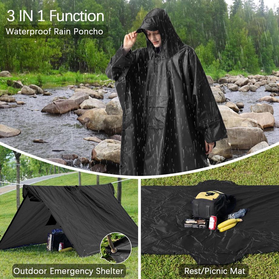 Alopini Poncho Antipioggia Impermeabile Multiuso 3-in-1  