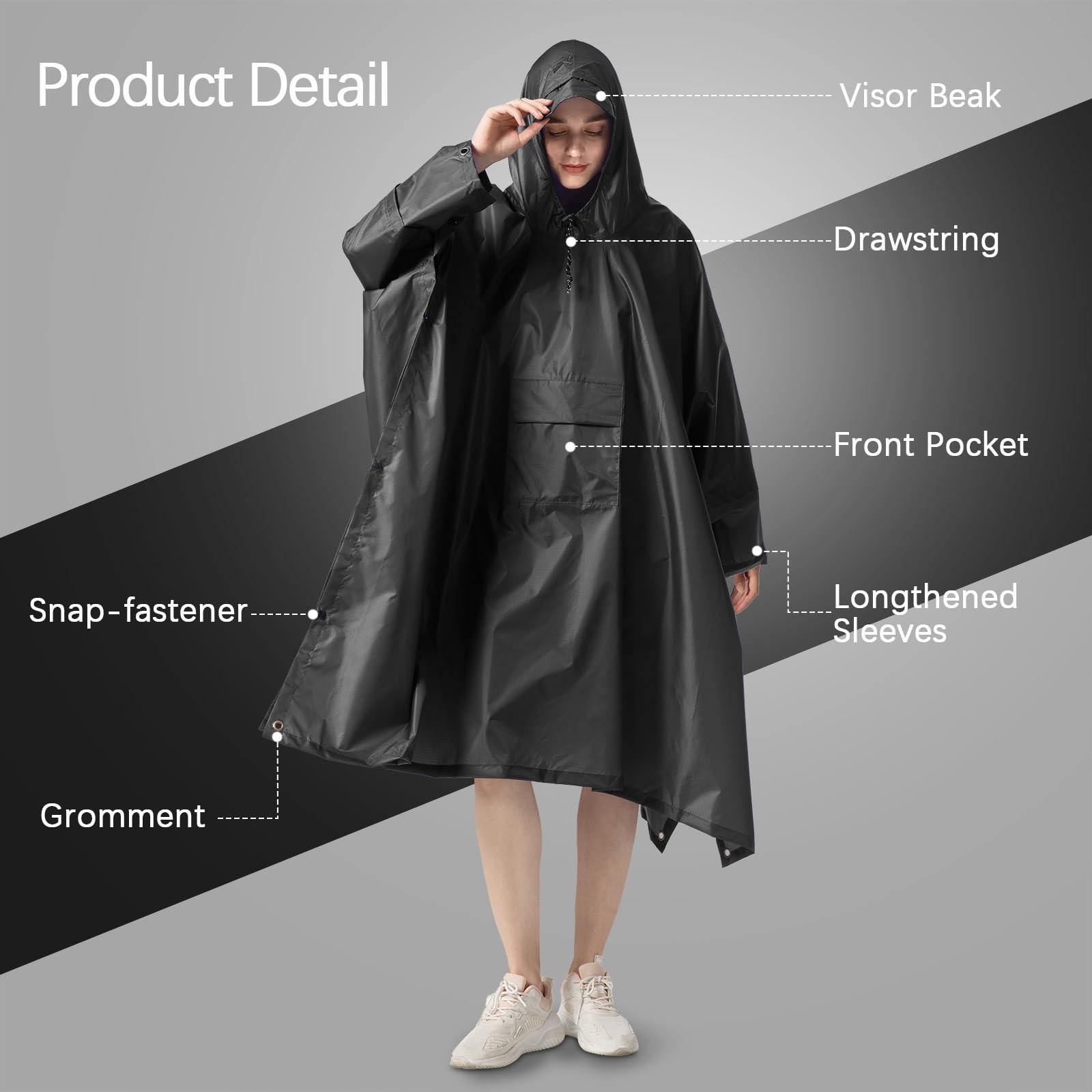 Alopini Poncho Antipioggia Impermeabile Multiuso 3-in-1  