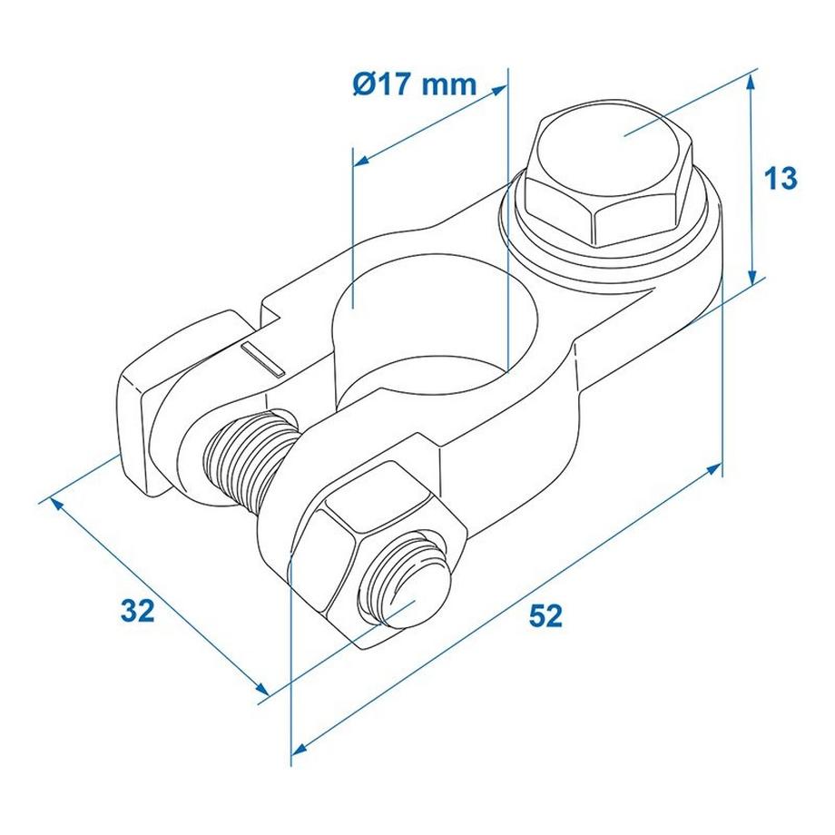 Pricenet  Batterieklemmen-Set (+) und (-) mit Bolzen 