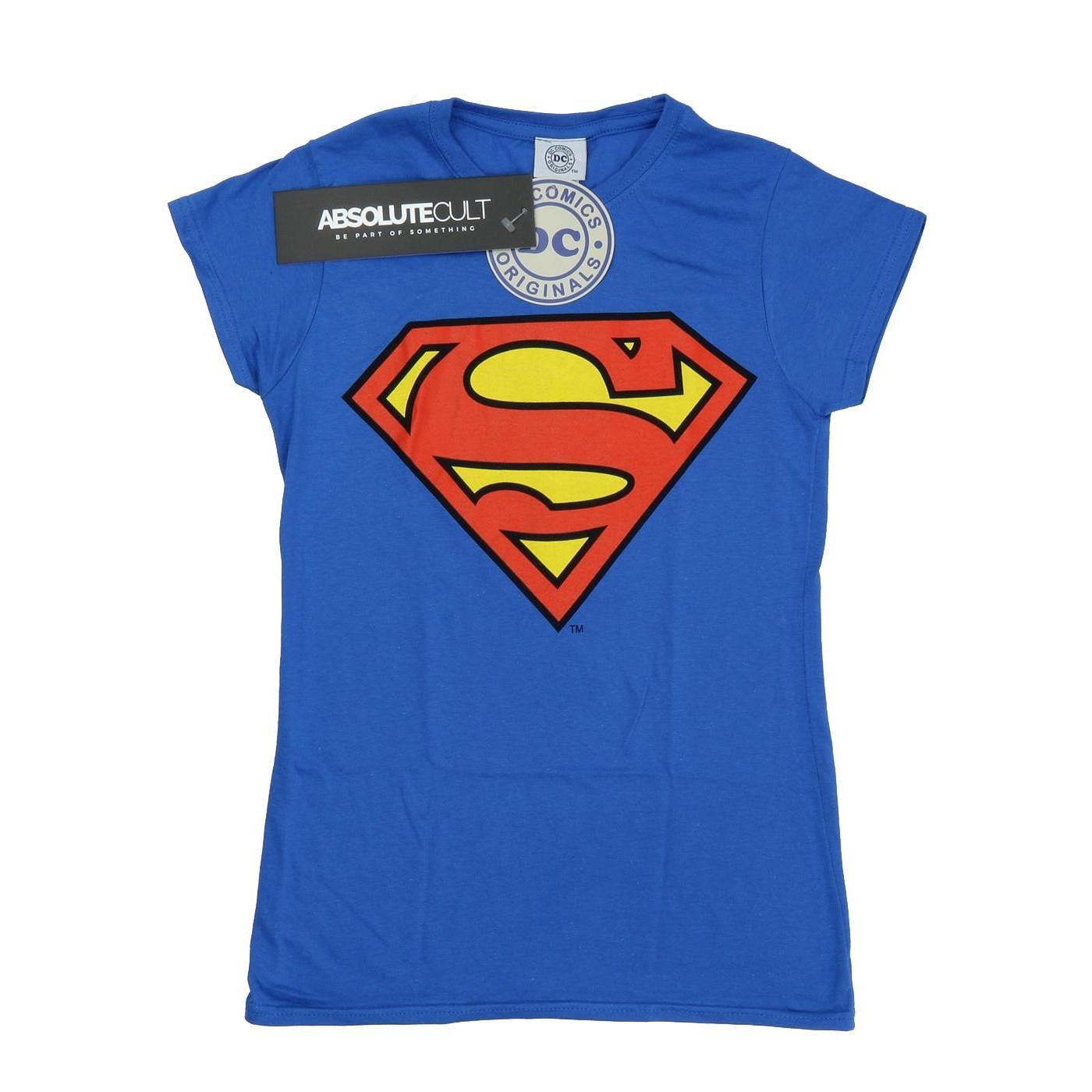 Image of Superman Logo Tshirt Damen Königsblau XL