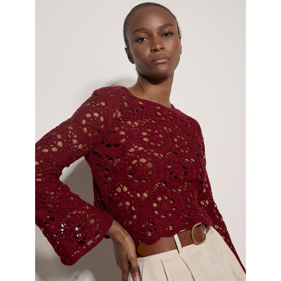 APRICOT Boho Blumen Häkeloberteil  