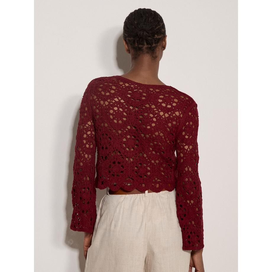 APRICOT Boho Blumen Häkeloberteil  