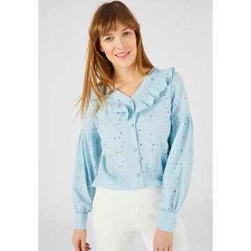 Chemisier à volants broderie anglaise