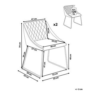 Beliani Chaise de salle à manger en Cuir PU Glamour ARCATA  